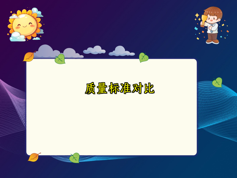 质量标准对比